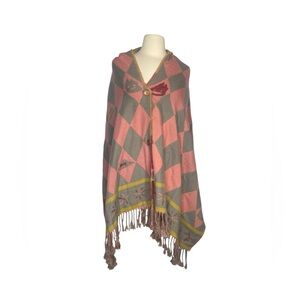 Howls Moving Castle Patterned Shawl Wrap Scarf with Fringe